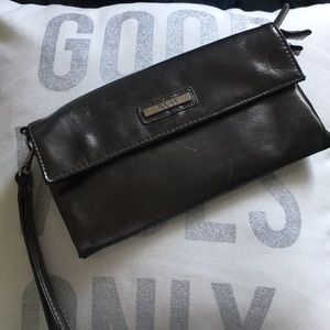 Kenneth Cole Reaction clutch silver gunmetal